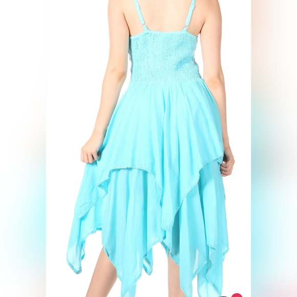 Sakkas Lady Mary Jacquard Corset Style Bodice  Handkerchief Hem Dress OS Plus sz - Picture 2 of 7